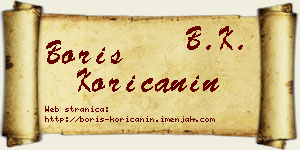 Boris Korićanin vizit kartica
